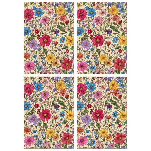 4 Pcs Funny Kitchen Towels,Pioneer Flower Microfiber Dish Towels,Kitchen Tea Towels,Kitchen Towel Set (18" X 26")