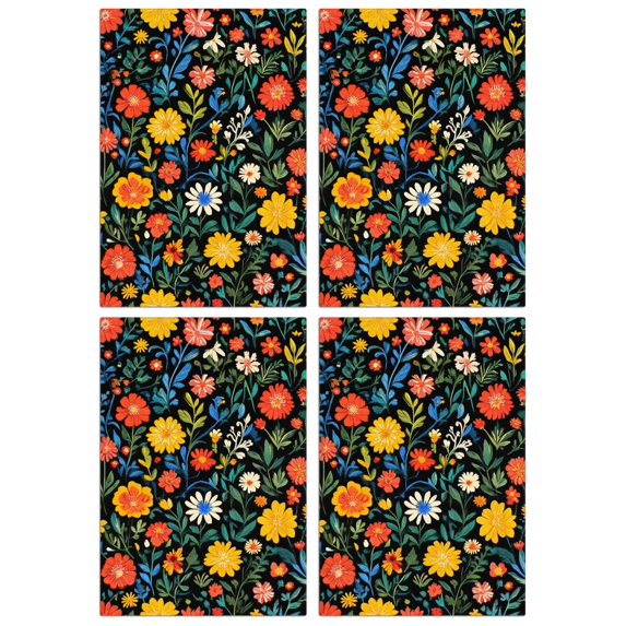 4 Pcs Funny Kitchen Towels,Pioneer Flower Microfiber Dish Towels,Kitchen Tea Towels,Kitchen Towel Set (18" X 26")