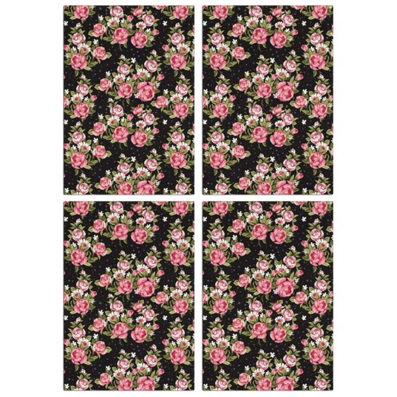 4 Pcs Funny Kitchen Towels,Pioneer Flower Microfiber Dish Towels,Kitchen Tea Towels,Kitchen Towel Set (18" X 26")