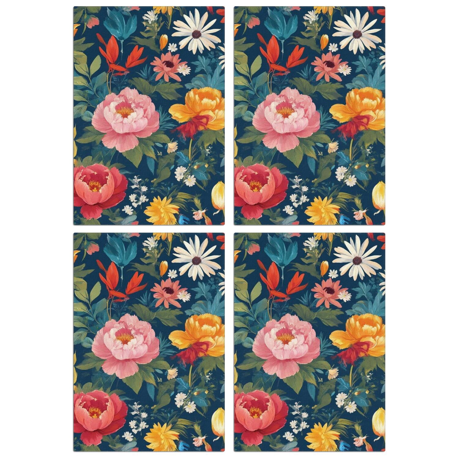 4 Pcs Funny Kitchen Towels,Pioneer Flower Microfiber Dish Towels,Kitchen Tea Towels,Kitchen Towel Set (18" X 26")