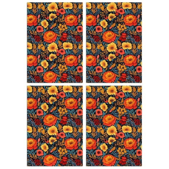 4 Pcs Funny Kitchen Towels,Pioneer Flower Microfiber Dish Towels,Kitchen Tea Towels,Kitchen Towel Set (18" X 26")