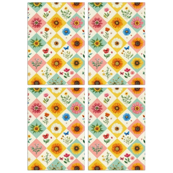 4 Pcs Funny Kitchen Towels,Pioneer Flower Microfiber Dish Towels,Kitchen Tea Towels,Kitchen Towel Set (18" X 26")