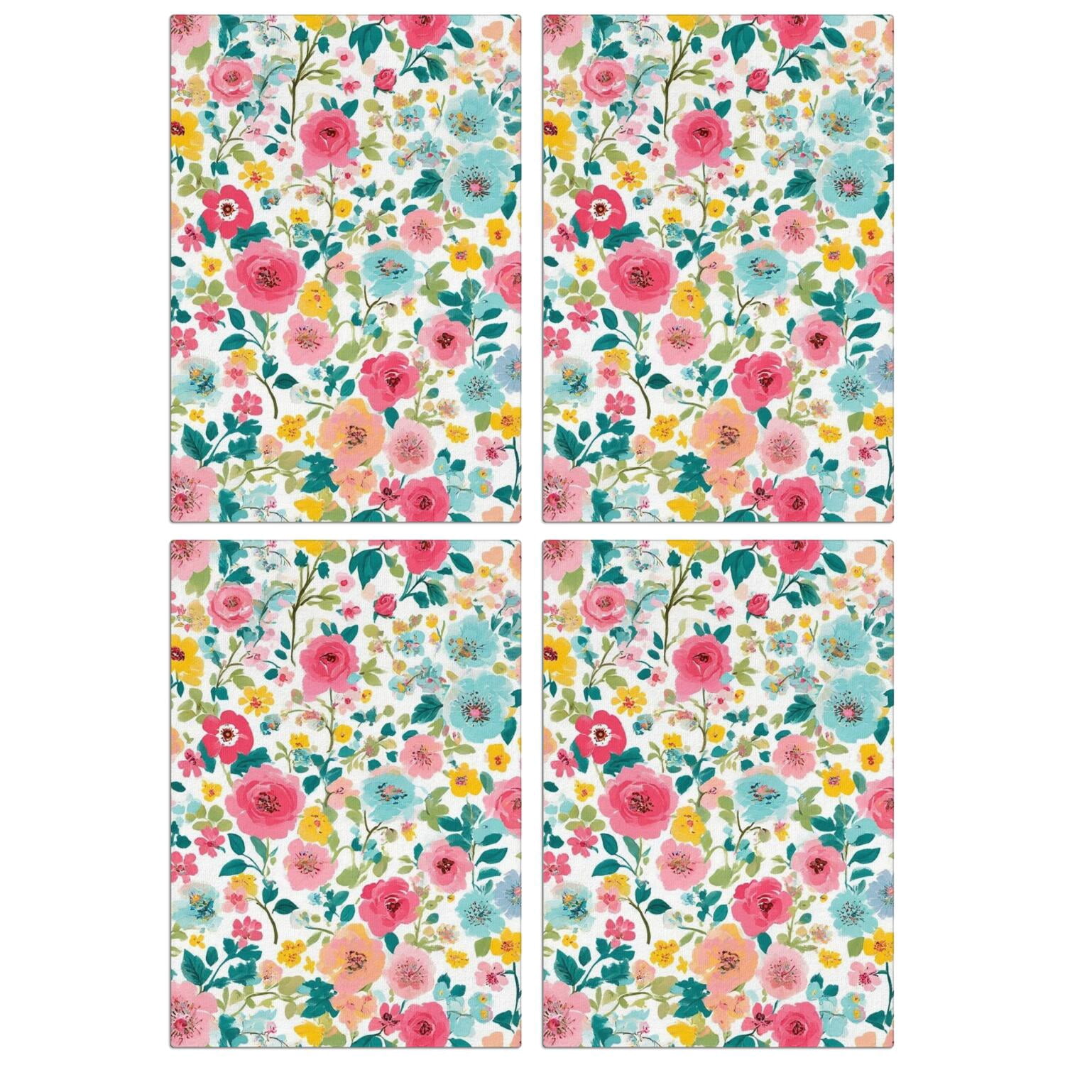 4 Pcs Funny Kitchen Towels,Pioneer Flower Microfiber Dish Towels,Kitchen Tea Towels,Kitchen Towel Set (18" X 26")