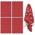 thumbnail image 1 of 4 Pcs Funny Kitchen Towels,Red Christmas Snowflake Pattern Microfiber Dish Towels,Kitchen Tea Towels,Kitchen Towel Set (18" X 26"), 1 of 7