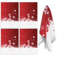 thumbnail image 1 of 4 Pcs Funny Kitchen Towels,Red Christmas Snowflake Pattern Microfiber Dish Towels,Kitchen Tea Towels,Kitchen Towel Set (18" X 26"), 1 of 7