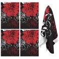 thumbnail image 1 of 4 Pcs Funny Kitchen Towels,Red and Black Pioneer Flower Pattern Microfiber Dish Towels,Kitchen Tea Towels,Kitchen Towel Set (18" X 26"), 1 of 7