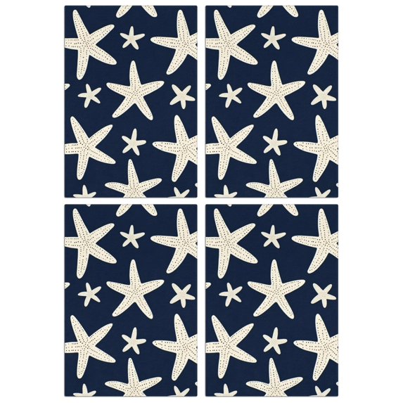 4 Pcs Funny Kitchen Towels,Summer Ocean Starfish Microfiber Dish Towels,Kitchen Tea Towels,Kitchen Towel Set (18" X 26")
