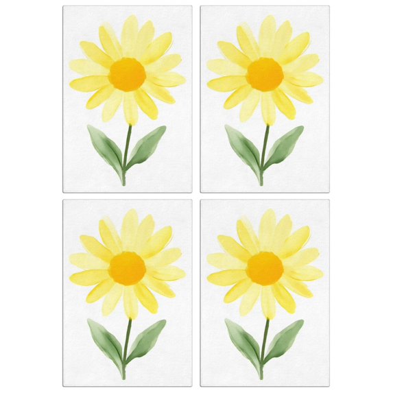 4 Pcs Funny Kitchen Towels,Sunflower Microfiber Dish Towels,Kitchen Tea Towels,Kitchen Towel Set (18" X 26")