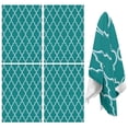 thumbnail image 1 of 4 Pcs Funny Kitchen Towels,Teal Geometric Quatrefoil Pattern Microfiber Dish Towels,Kitchen Tea Towels,Kitchen Towel Set (18" X 26"), 1 of 7