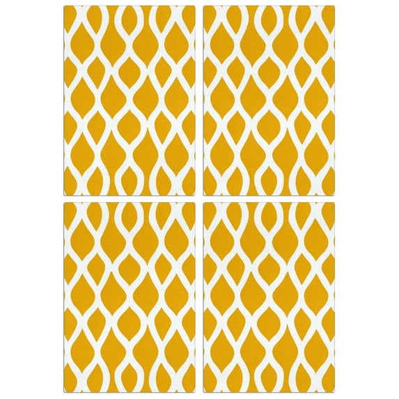 4 Pcs Funny Kitchen Towels,Yellow Modern Art Geometric Microfiber Dish Towels,Kitchen Tea Towels,Kitchen Towel Set (18" X 26")