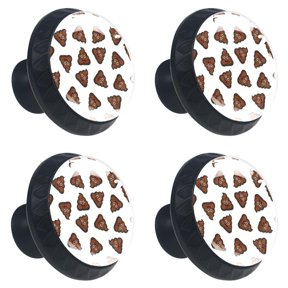4 Pcs Funny Poop Pattern Cute Knobs for Kitchen Cabinet Cupboard Dresser Bookcase Drawer Pulls Handles Round Home Decor