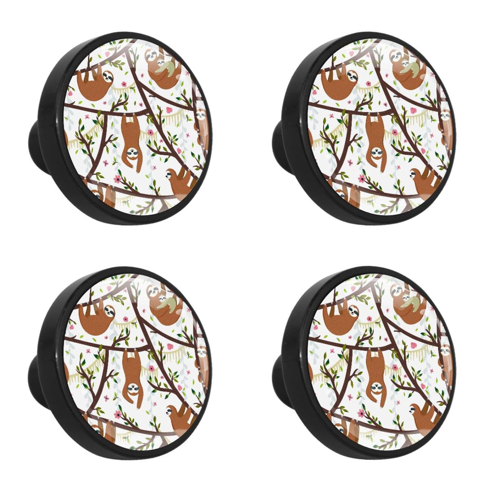 Sloth Handle 4 Pcs Funny Sloths Knobs for Kitchen Cabinet Cupboard Dresser Bookcase ...
