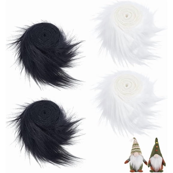 4 Pcs Fur Fabric Trim 70x2inch Christmas Fur Trim Fluffy Craft Ribbon Shaggy Fur for Christmas Tree Decor Wreath Santa Hair Dwarf Cosplay Costume 2 Colors colorful