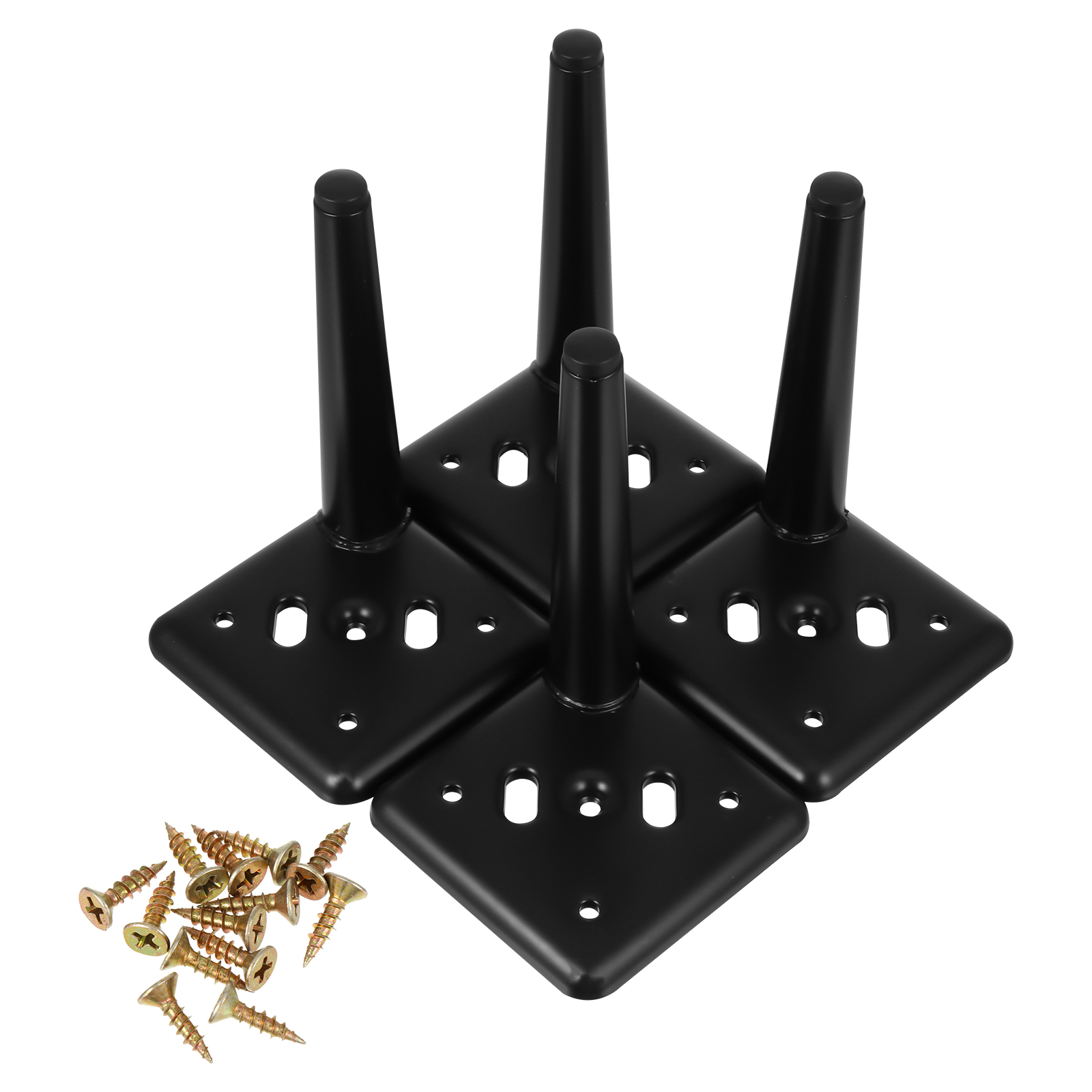 4 Pcs Furniture Hardware Feet Coffee Table Metal Bed Legs Conical Replace Iron