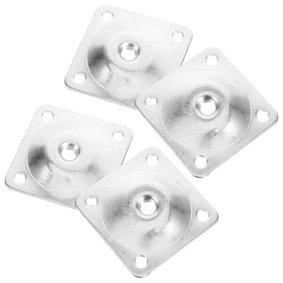 FUEENIRVA 4pcs Table Leg Mounting Hardware Silver Leg Support Plates for Home Improvement