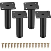 4 Pcs Furniture Legs, Metal Cabinet Legs, 4 inches/10 cm Adjustable Furniture Support Feet for Kitchen Shelves Sofa Table Chair Desk Cupboard Furniture Adjustable Legs Feet Foot