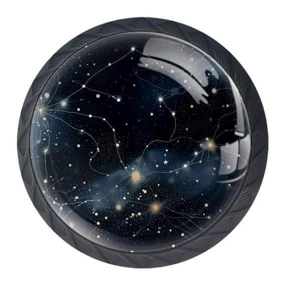 4 Pcs Galaxy Planet Knobs for Kitchen Cabinet Cupboard Dresser Bookcase Drawer Pulls Handles Round Home Decor