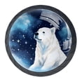 thumbnail image 1 of 4 Pcs Galaxy Polar Bear Knobs for Kitchen Cabinet Cupboard Dresser Bookcase Drawer Pulls Handles Round Home Decor, 1 of 8