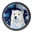 thumbnail image 1 of 4 Pcs Galaxy Polar Bear Knobs for Kitchen Cabinet Cupboard Dresser Bookcase Drawer Pulls Handles Round Home Decor, 1 of 8