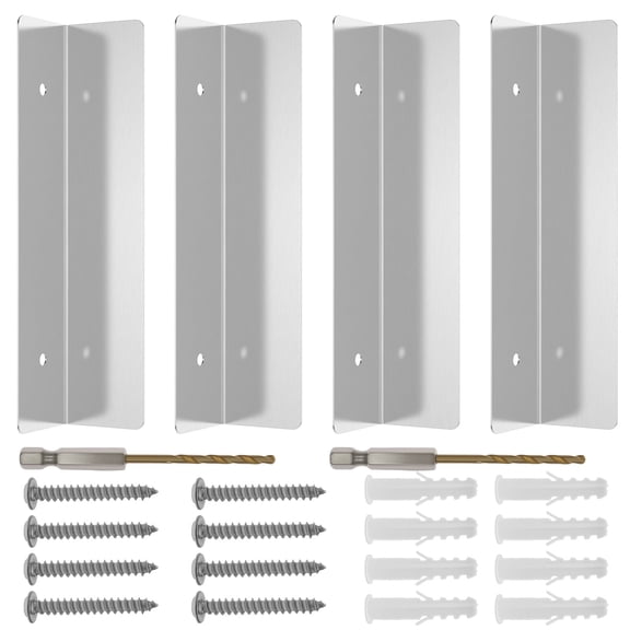 4 Pcs Garage Door Rodent Guard Heavy Duty Stainless Steel Side Seal Kit Chew Proof Mouse and Snake Barrier with Drill Bit for Most Standard Garage Doors