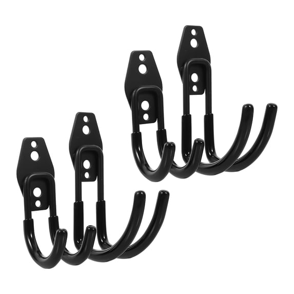 CRILSTYLEO 4pcs Garage Hanging Hooks for Garden Tools Black PVC Storage