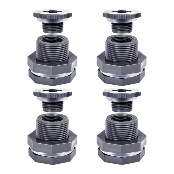 4 Pcs Garden Hose Fitting Pipe Adapter Weather Resistant PVC for Water Tanks Ponds Garden Sinks