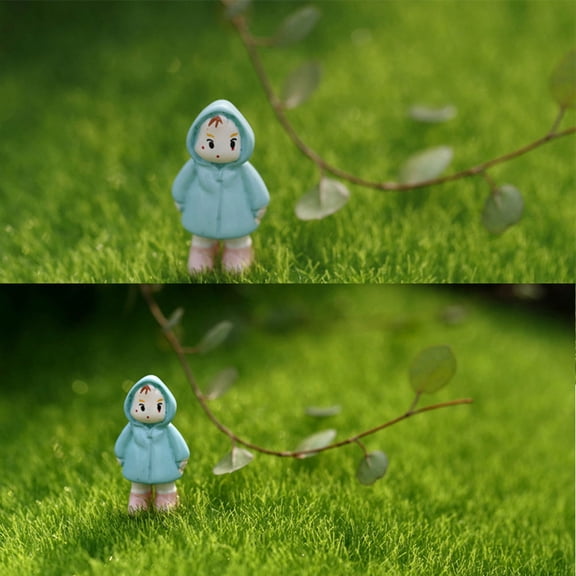 Raindrops Realistic Artificial Grass Mat for Miniature Decoration, Green PVC Turf, 15x15cm Model Scenery Accessory
