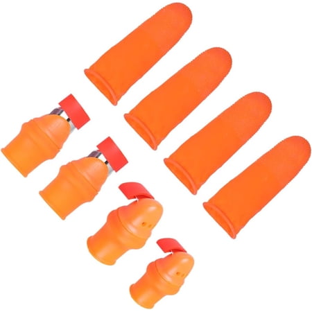 4 Pcs Garden Silicone Thumb Knife Tools Separator Finger Knife Plant Havesting Picking Knife Plucking Thumb Finger Cutter for Garden Plants Strawberry Vegetables Orange