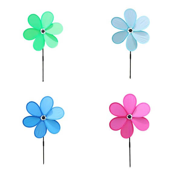 4 Pcs Garden Wheel Spinner, DIY Pinwheel, Colorful Windmill Wheel, Outdoor Courtyard Lawn Decoration, Wind Spinner for Patio Garden Yard, Festive Outdoor Display, 23.23 Inch