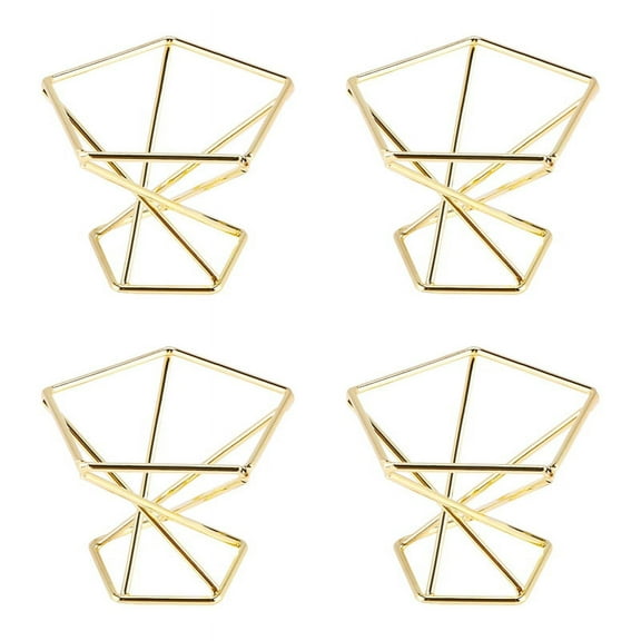 4 Pcs Geometric Air Plant Holder Airplants Rack Metal Plants Stand Planter Shelves Himmeli Decor Tillandsia Containers