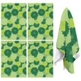 thumbnail image 1 of 4 Pcs Geometric Flower and Dahlia Green Funny Kitchen Towels, Microfiber Dish Towels, Kitchen Tea Towels Set 18" X 26", 1 of 6