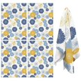 thumbnail image 1 of 4 Pcs Geometric Flower and Dahlia White Funny Kitchen Towels, Microfiber Dish Towels, Kitchen Tea Towels Set 18" X 26", 1 of 6