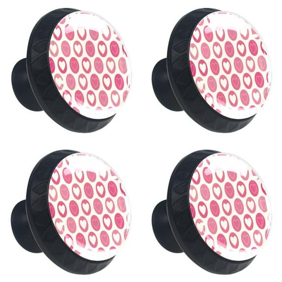 4 Pcs Geometric Love Hearts Knobs for Kitchen Cabinet Cupboard Dresser Bookcase Drawer Pulls Handles Round Home Decor