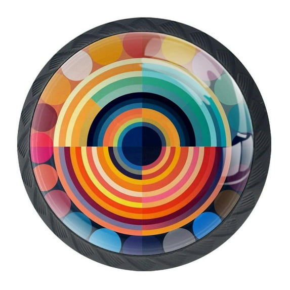 4 Pcs Geometry Knobs for Kitchen Cabinet Cupboard Dresser Bookcase Drawer Pulls Handles Round Home Decor