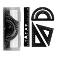 thumbnail image 1 of 4 Pcs Geometry Math Set Metal Ruler Protractor Drawing Set Triangle Ruler for Kids Classroom Learning, 1 of 9