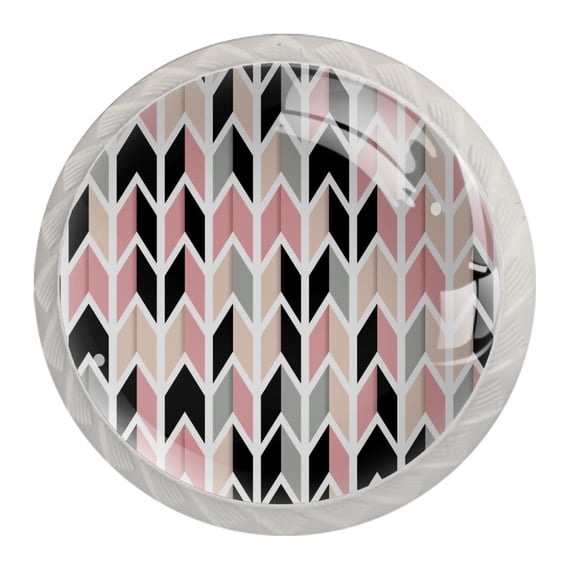 4 Pcs Geometry Pink Knobs for Kitchen Cabinet Cupboard Dresser Bookcase Drawer Pulls Handles Round Home Decor