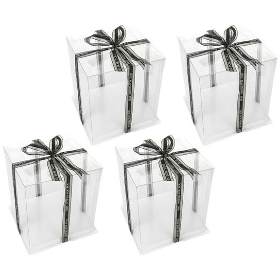 4 Pcs Gift Boxes Muffins Ribbon Biscuit Party Accessory Cookie Boxes Bakery Case Bulk Cake Boxes