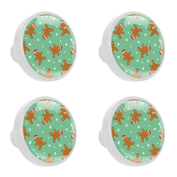 4 Pcs Gingerbread Man Knobs for Kitchen Cabinet Cupboard Dresser Bookcase Drawer Pulls Handles Round Home Decor