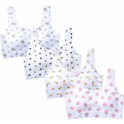 Jiaroutk 4 Pcs Girls Training Bra-Racerback Sports Seamless Bras, Invisible Dig-Free Teen Bras,Girls Bra with Removable Mini-A Cup Pad,Training Bras for Girls 13-16 Sports XL