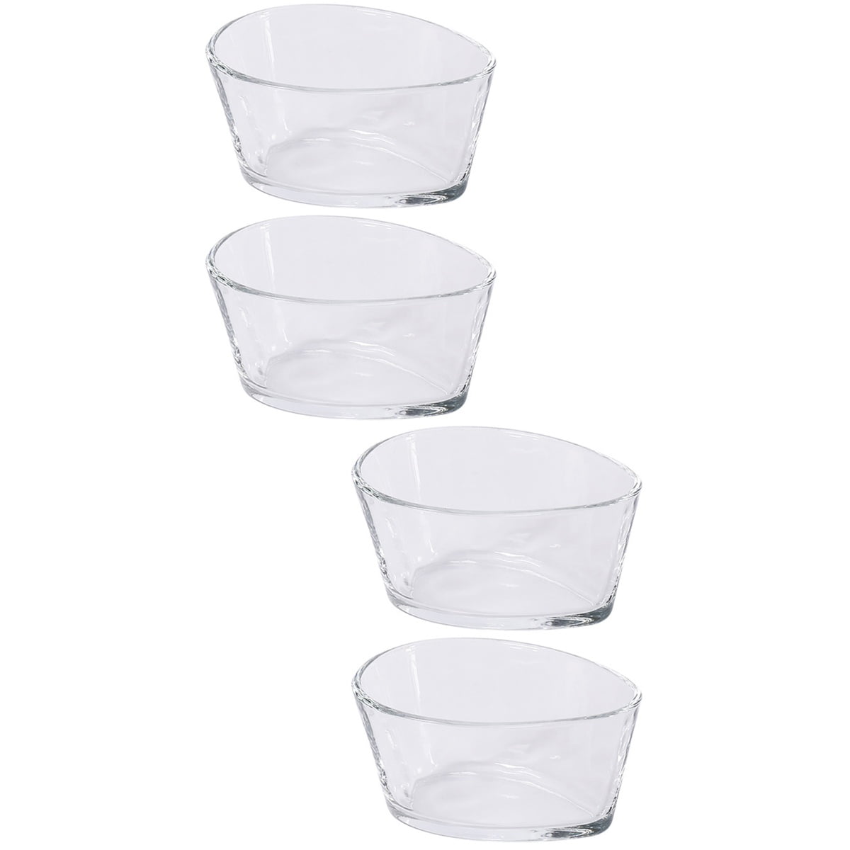 4 Pcs Glass Steamed Egg Bowl Salad with Lid Pudding Jars Lids Clear
