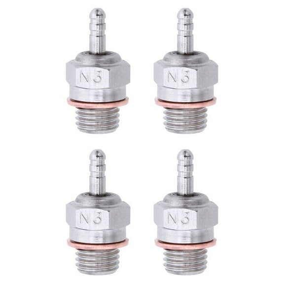 4 Pcs Glow Plugs Hot Spark Engine Parts Accessories for Nitro Truck Replace OS RC Car 70117, N3
