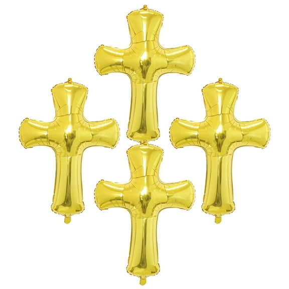 4 Pcs Gold Cross Balloon Happy Birthday Decorations Bride