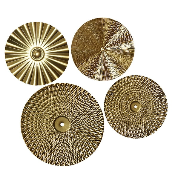 FESTFENDS Star Burst Wall Decor Iron Golden 4pcs Round Interior Designers Decor