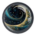 thumbnail image 1 of 4 Pcs Golden Moon Knobs for Kitchen Cabinet Cupboard Dresser Bookcase Drawer Pulls Handles Round Home Decor, 1 of 8