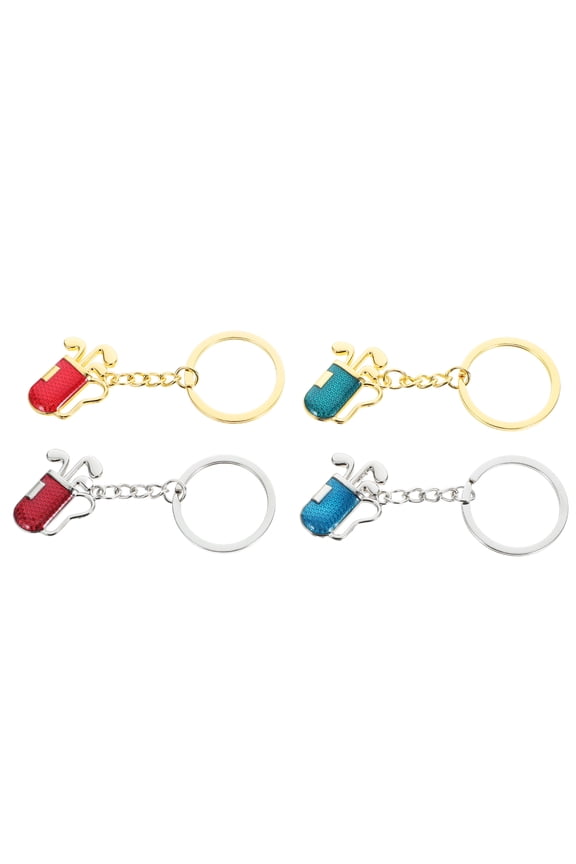 4 Pcs Golf Trophy Key Ring Chain Pendant Keychain
