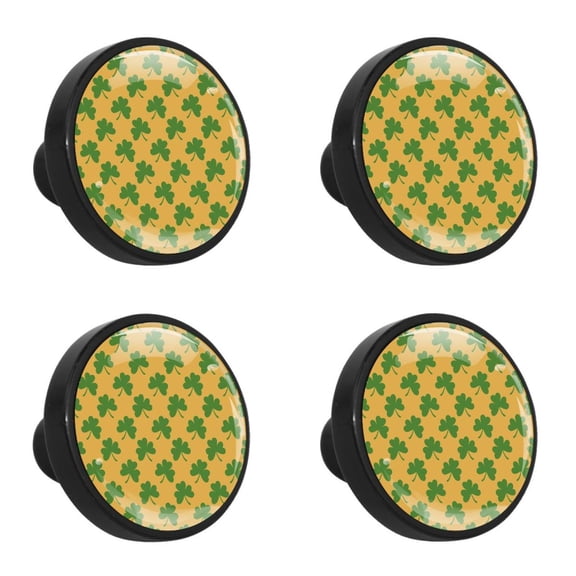 4 Pcs Green Clover Knobs for Kitchen Cabinet Cupboard Dresser Bookcase Drawer Pulls Handles Round Home Decor