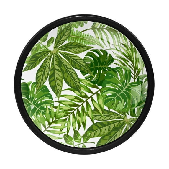 4 Pcs Green Palm Leave Knobs for Kitchen Cabinet Cupboard Dresser Bookcase Drawer Pulls Handles Round Home Decor