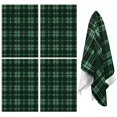 thumbnail image 1 of 4 Pcs Green and Black Checkered Pattern Funny Kitchen Towels, Microfiber Dish Towels, Kitchen Tea Towels Set 18" X 26", 1 of 6