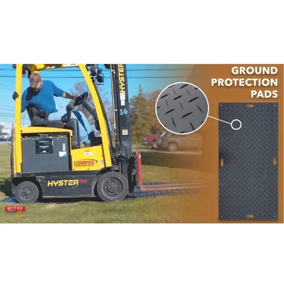 4 Pcs Ground Protection Mats - Black, 2' x 8', Heavy Equipment Mats w/ 6 Pcs Single Connectors