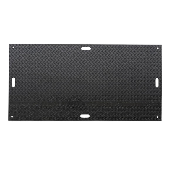 4 Pcs Ground Protection Mats - Black, 3' x 8', Heavy Equipment Mats w/ 6 Pcs Single Connectors